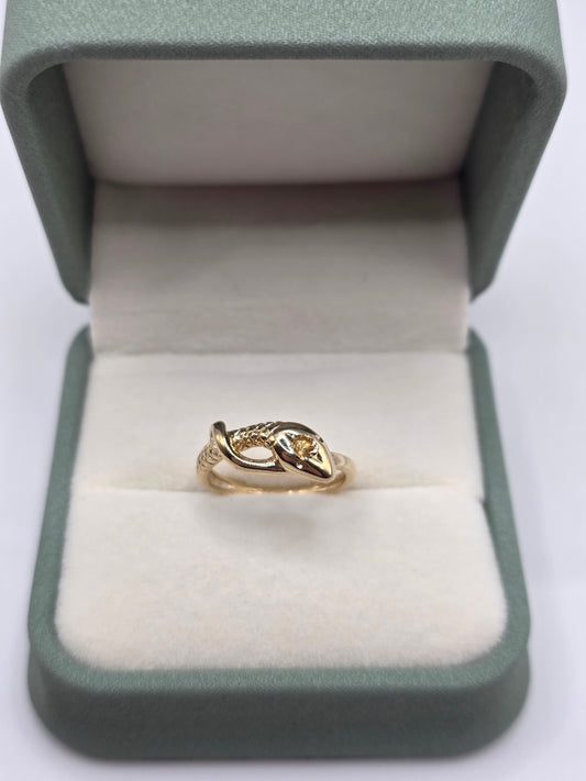 9ct gold citrine snake ring