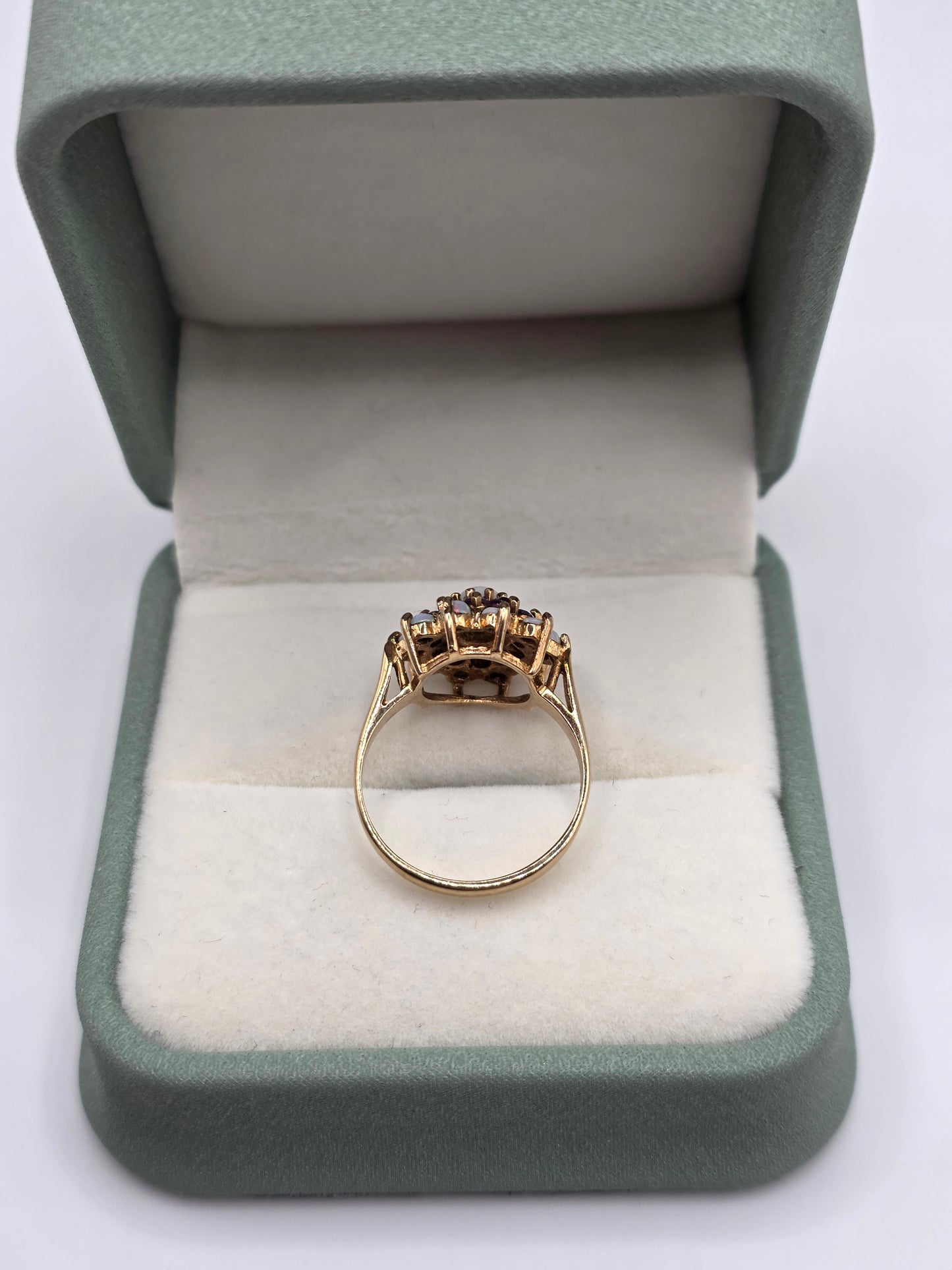 9ct gold opal and amethyst ring