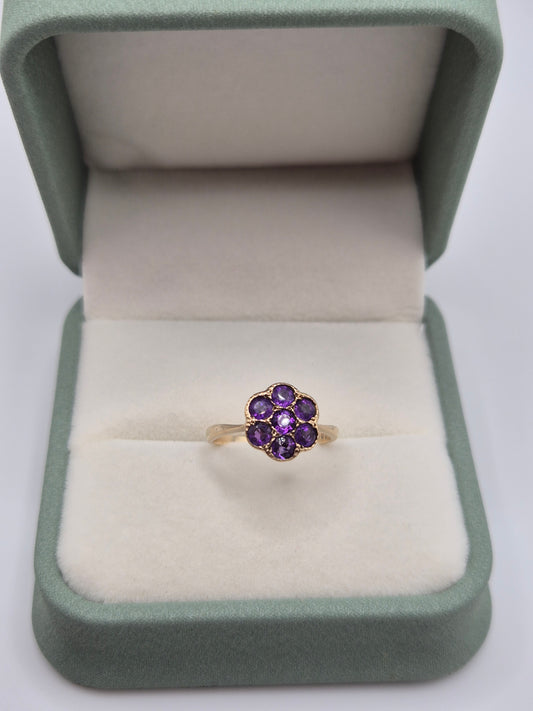 9ct gold amethyst ring