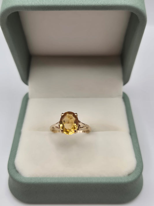 9ct gold citrine ring