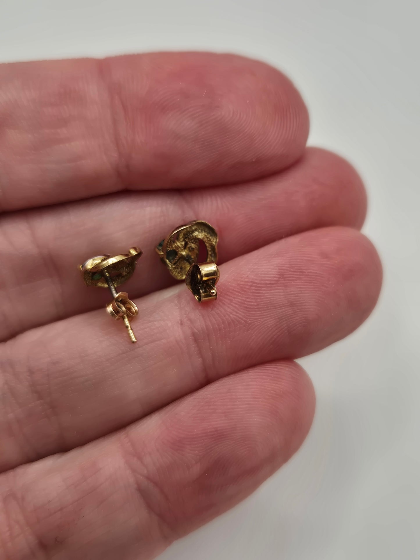 9ct gold emerald and diamond earrings