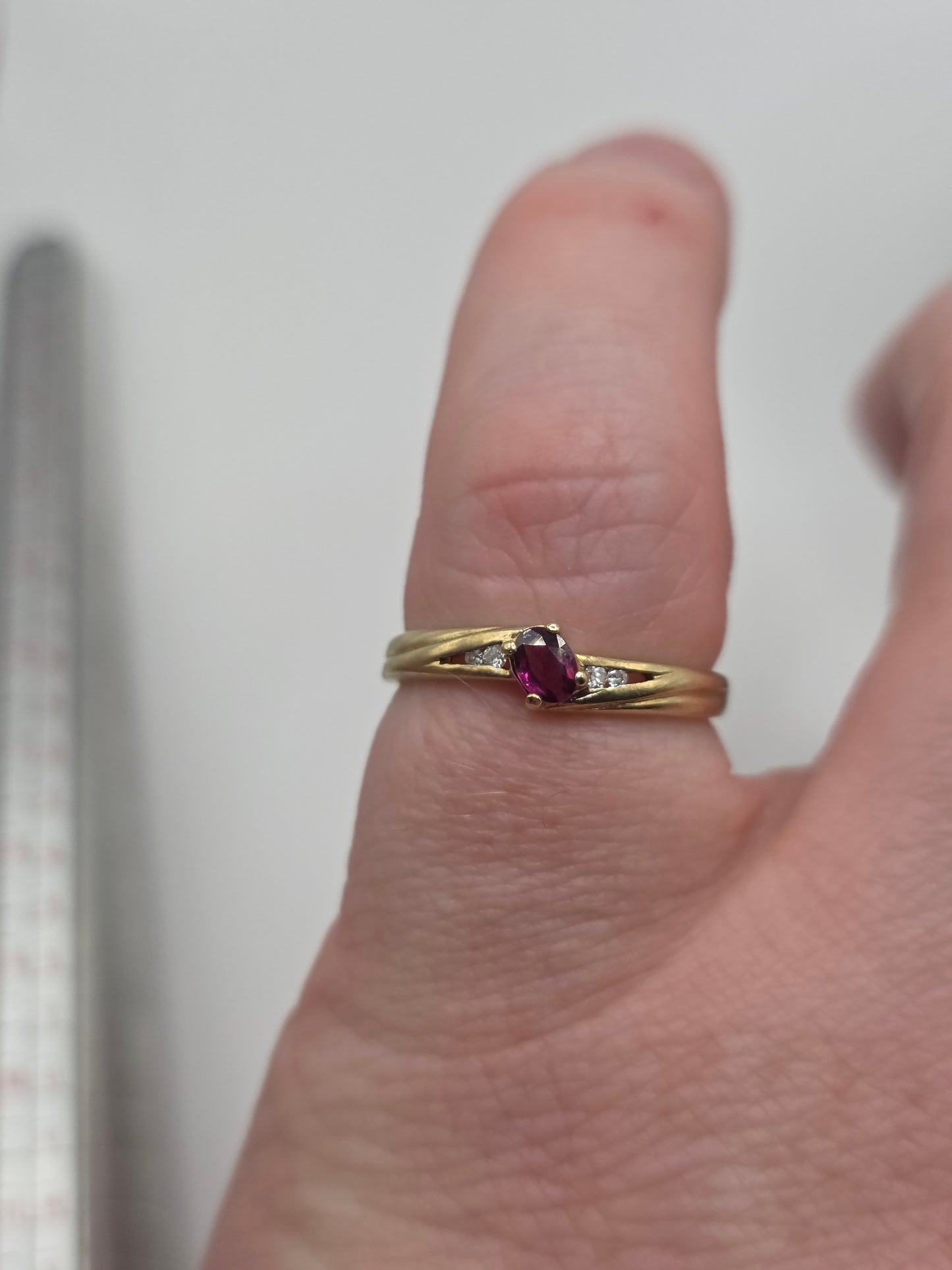 9ct gold tourmaline and diamond ring