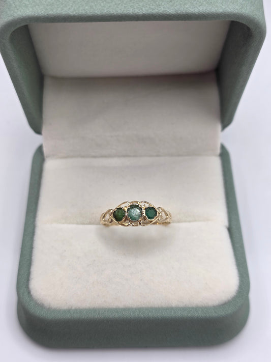 9ct gold emerald ring