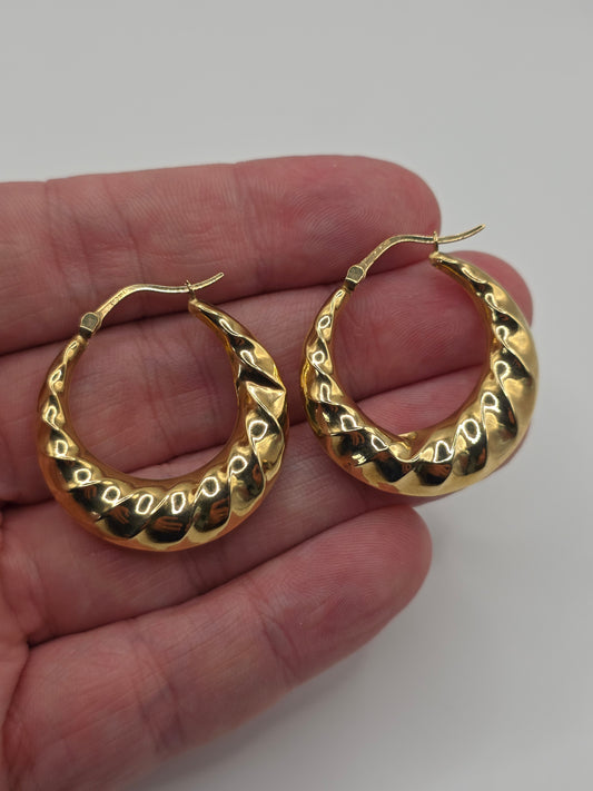 9ct gold creole earrings