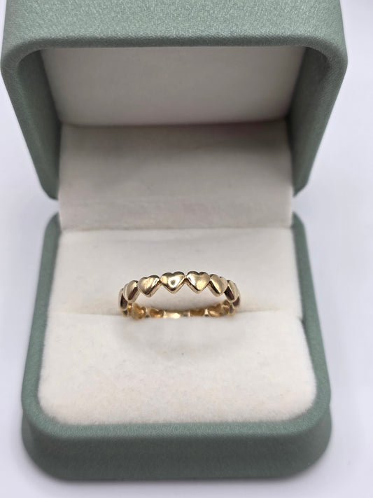 9ct gold heart eternity ring
