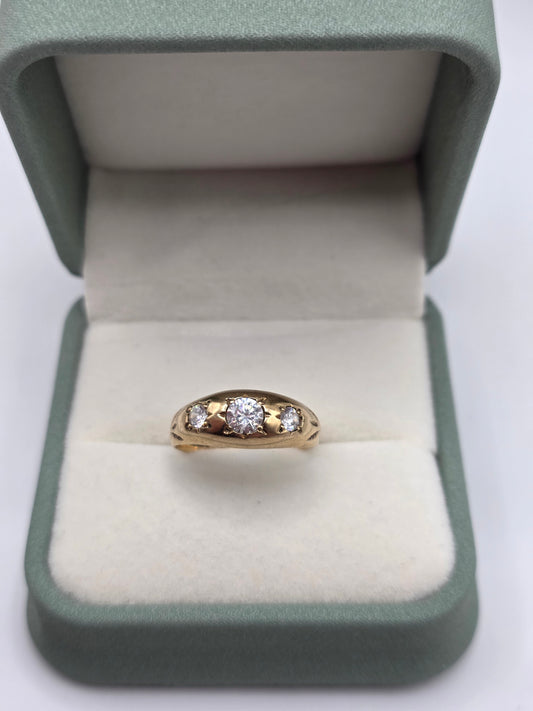9ct gold cz gypsy ring