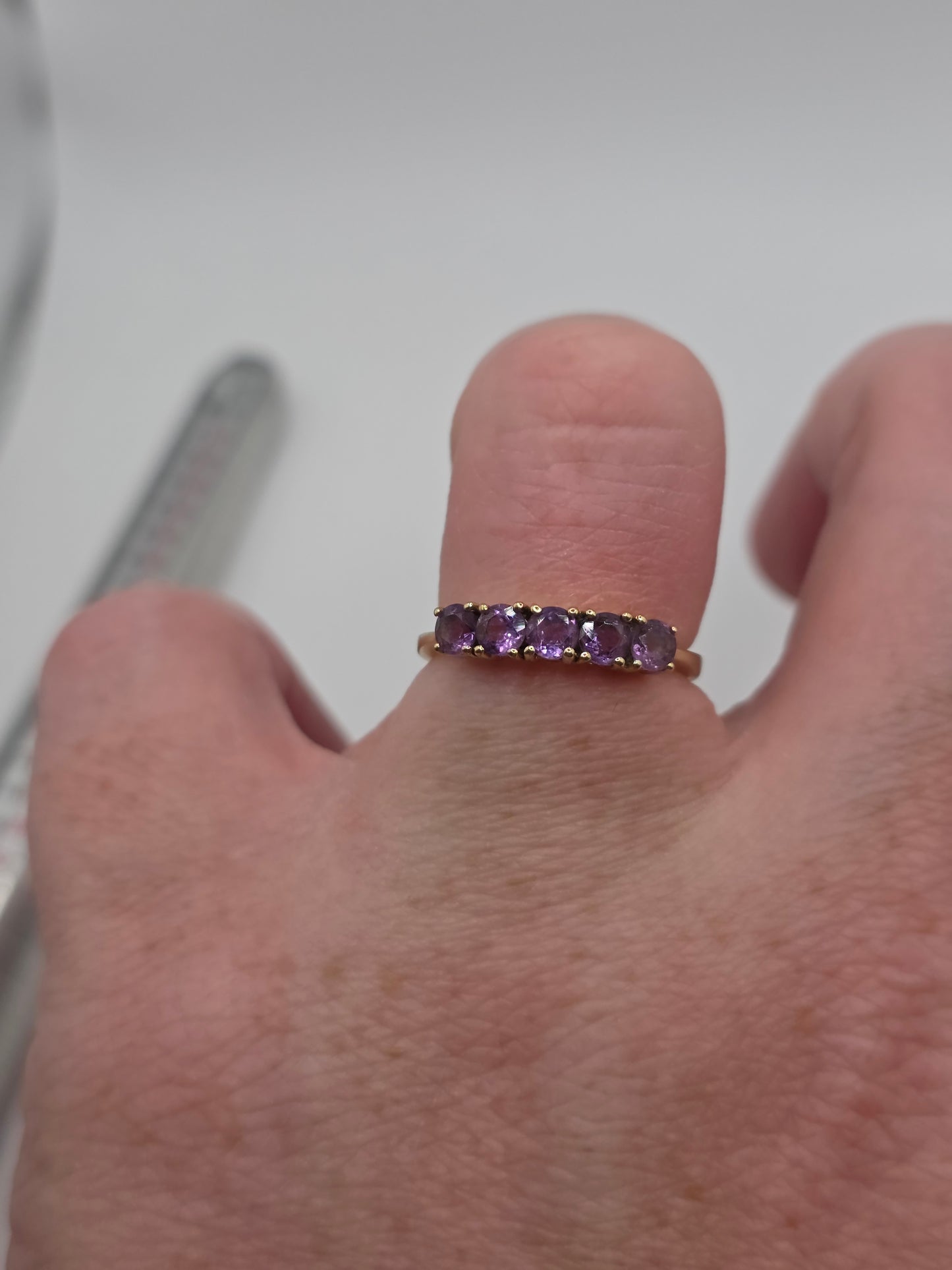 9ct gold amethyst ring