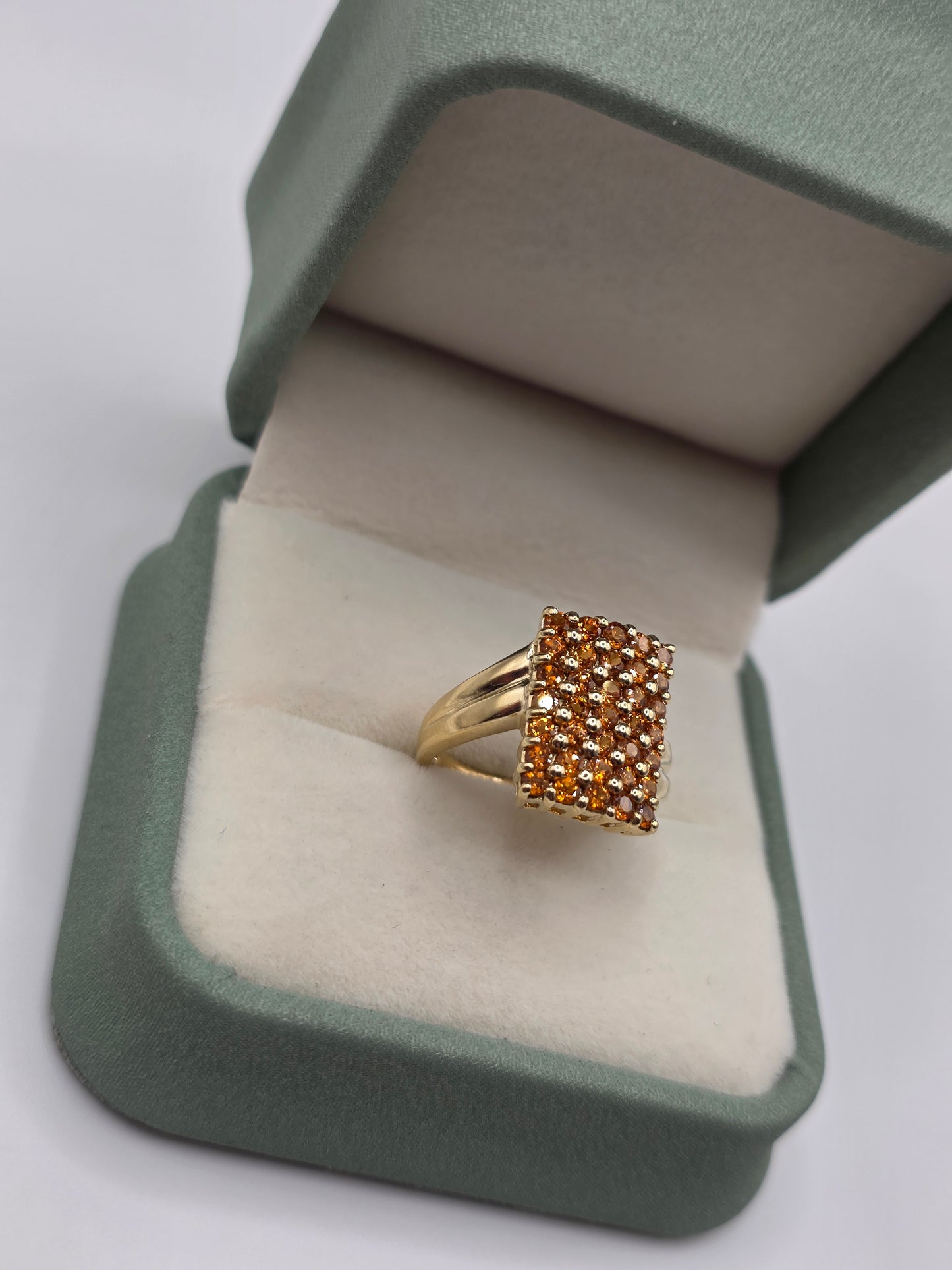 9ct gold orange tourmaline ring