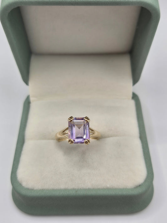 9ct gold amethyst ring