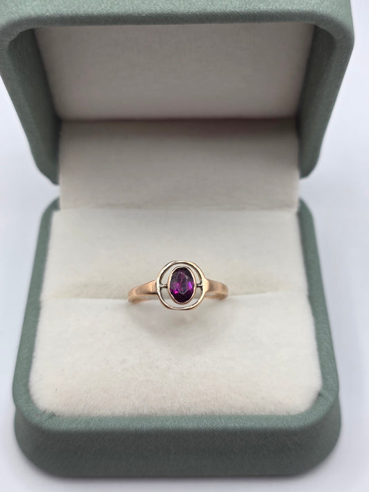 9ct rose gold tourmaline ring