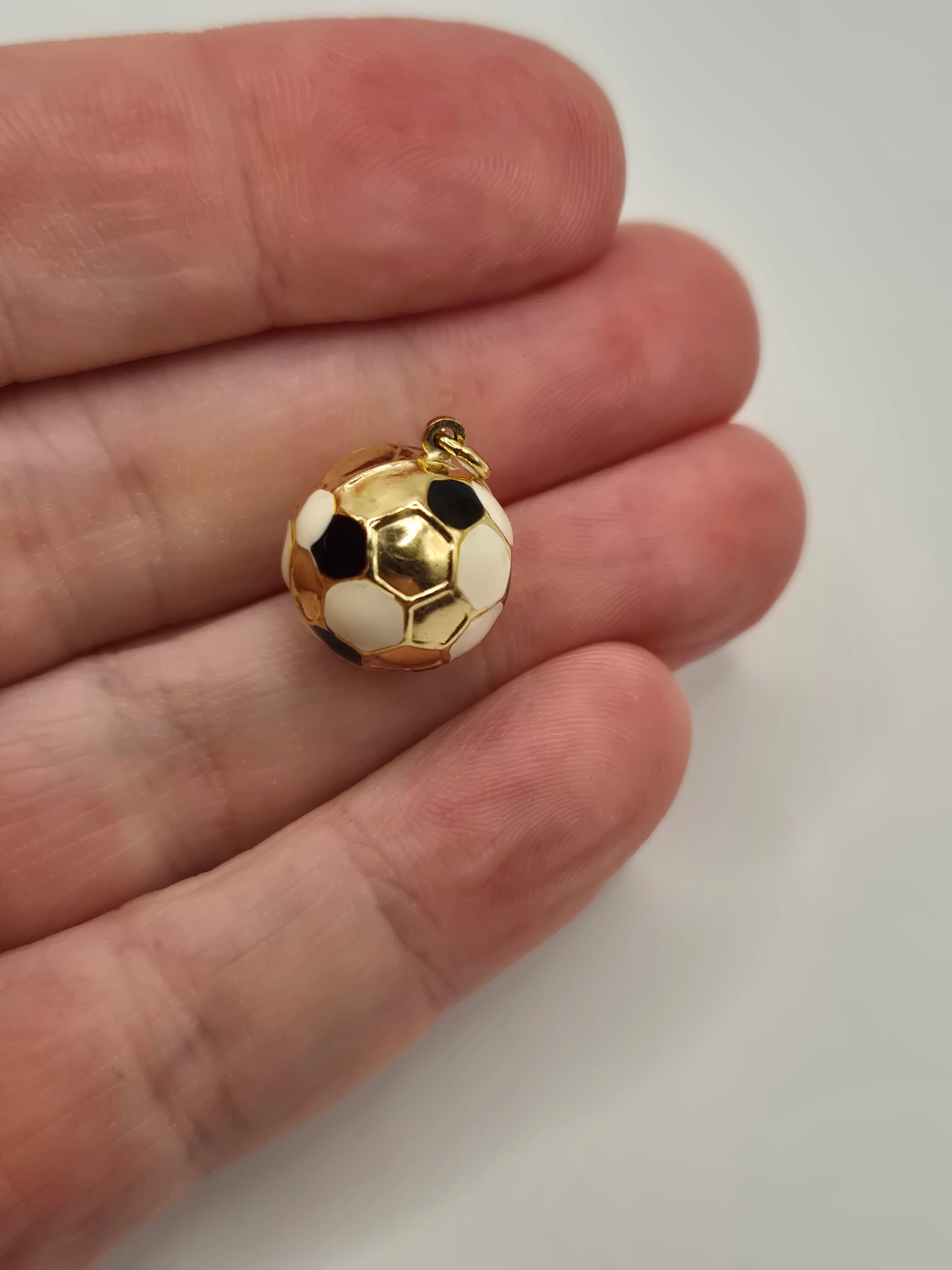 9ct gold enamelled football charm