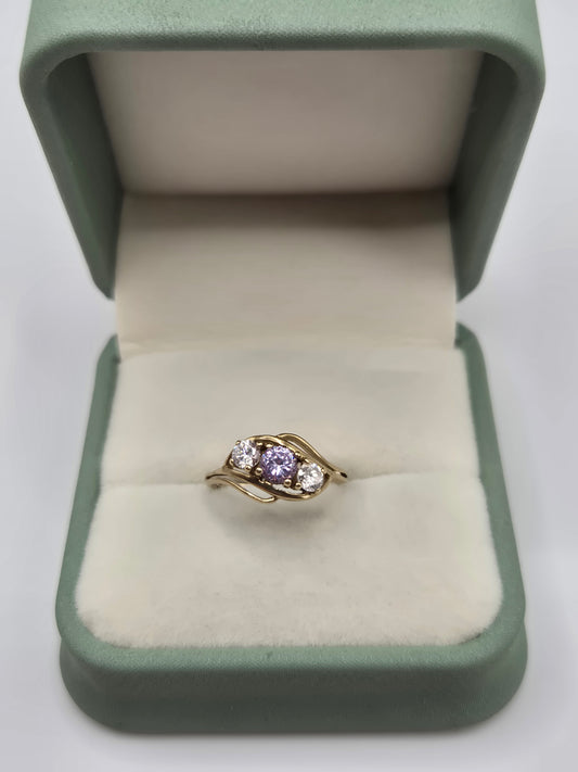 9ct gold cz ring