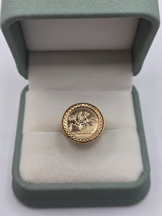 9ct gold st george ring