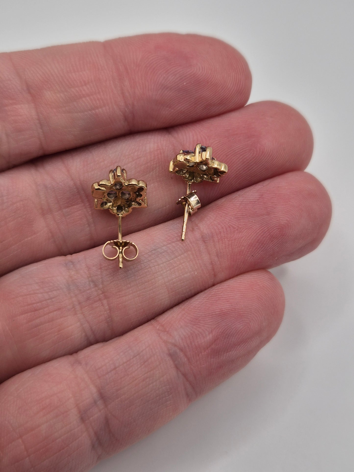 9ct gold tanzanite earrings