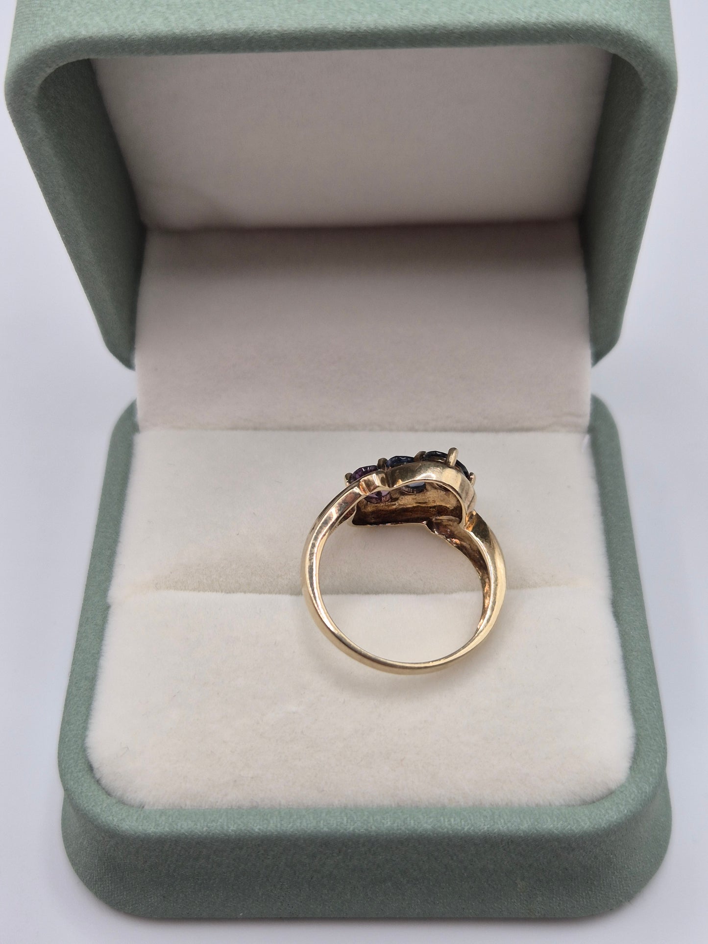 9ct gold multigem and diamond ring