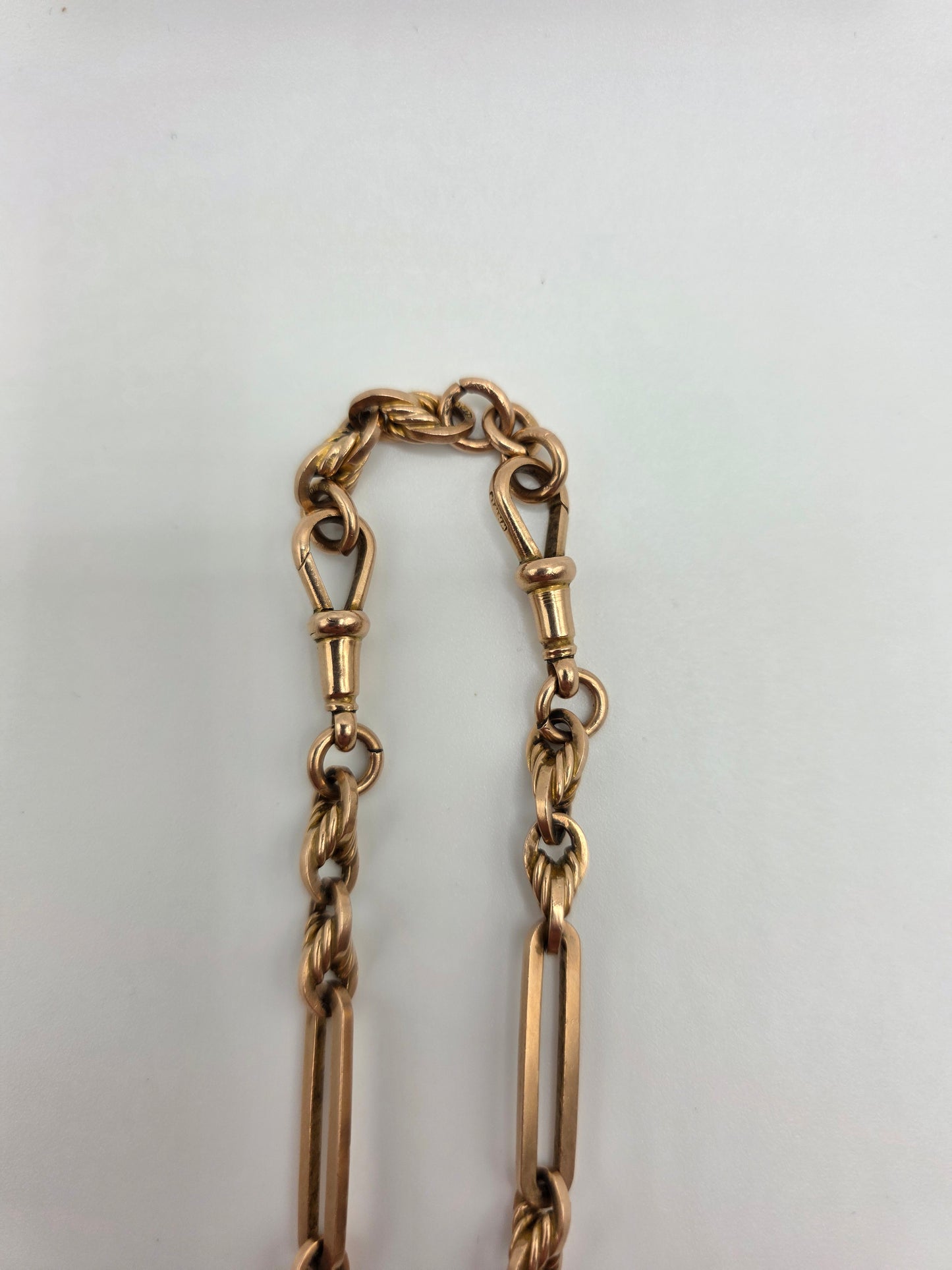 Very heavy Antique 9ct rose gold albert chain (88)