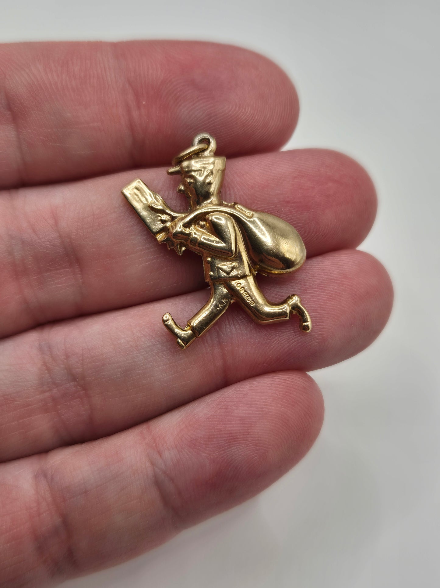 9ct gold post man charm