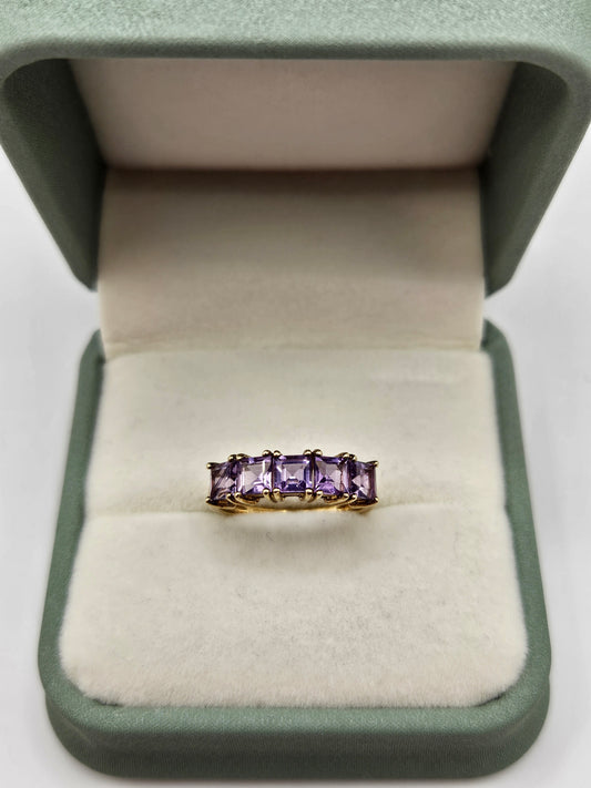 9ct gold amethyst ring