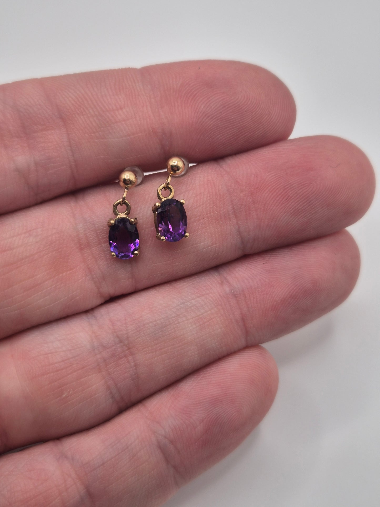 9ct gold amethyst earrings
