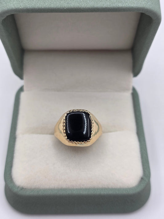 9ct gold onyx signet ring