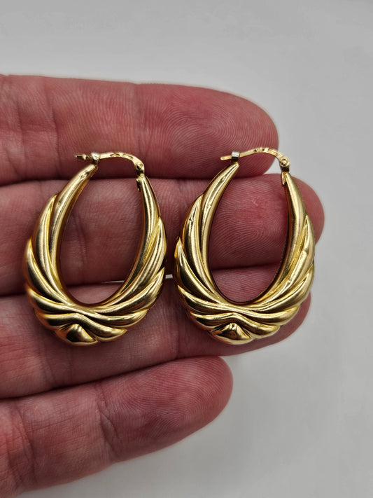 9ct gold creole earrings