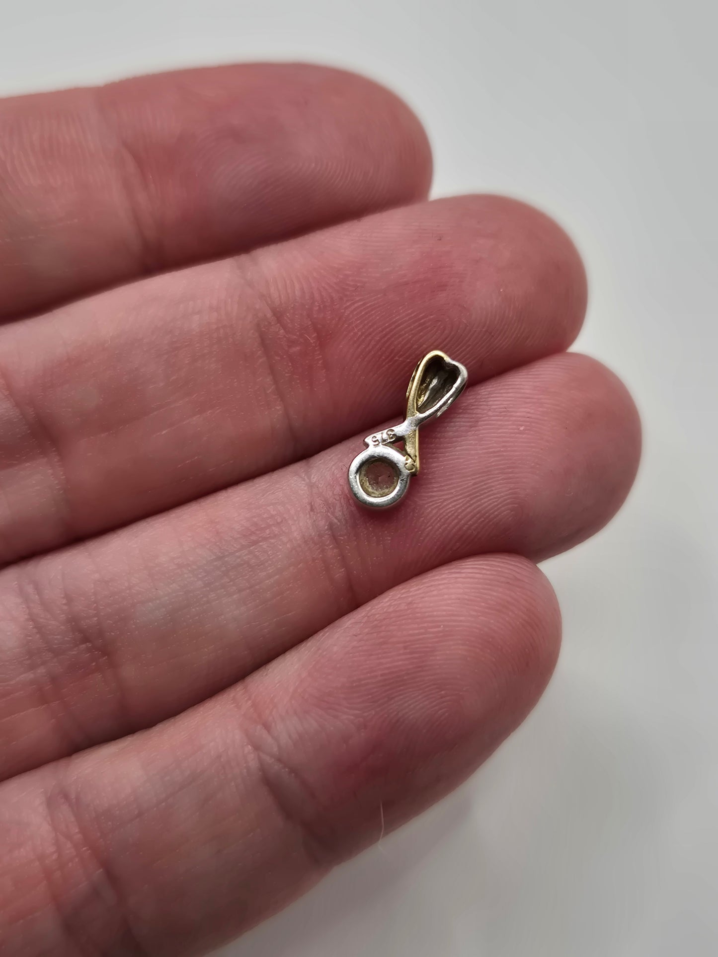 9ct gold two tone cz pendant