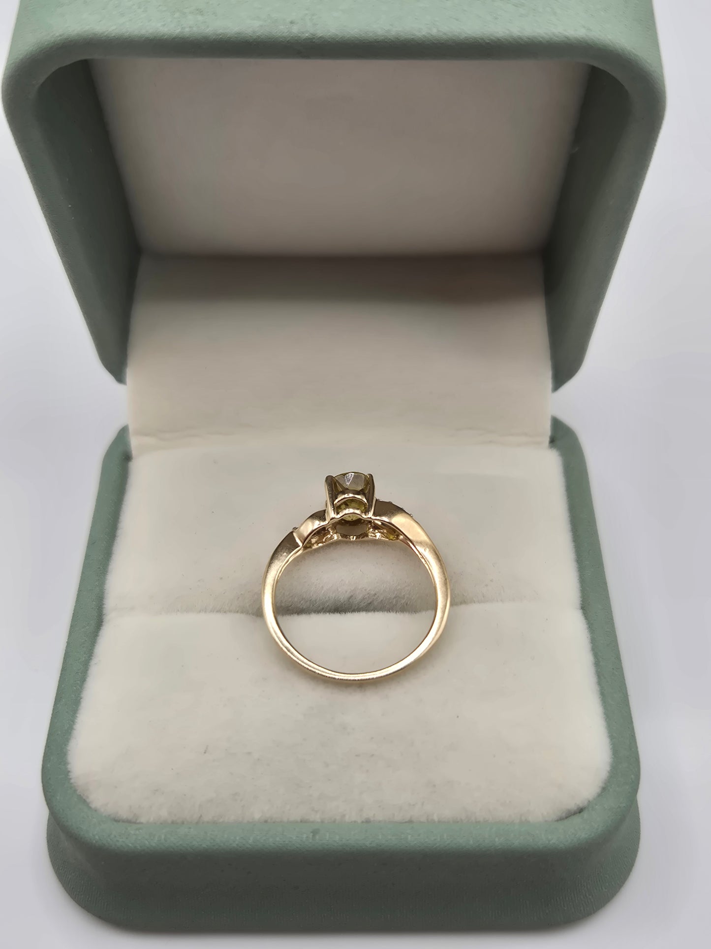 9ct gold citrine and zircon ring