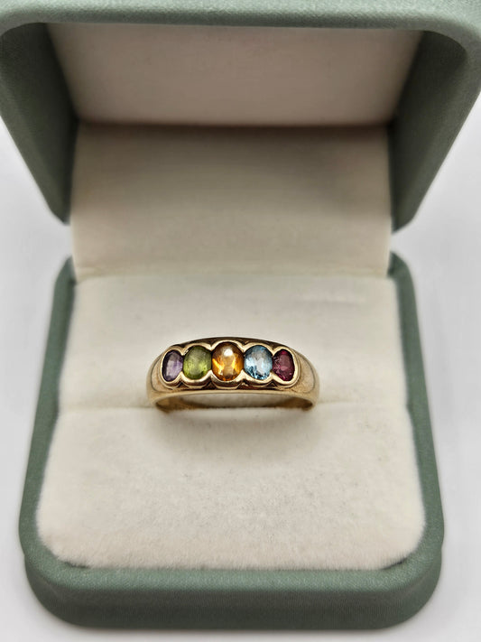 9ct gold multigem ring