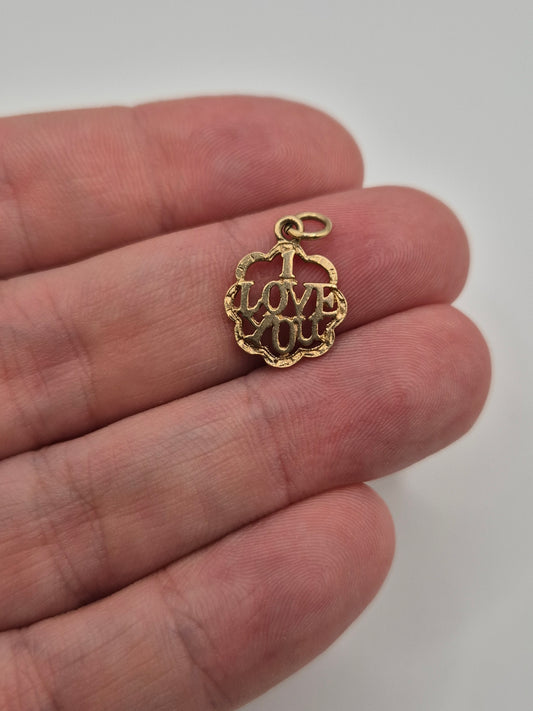 9ct gold "i love you" charm
