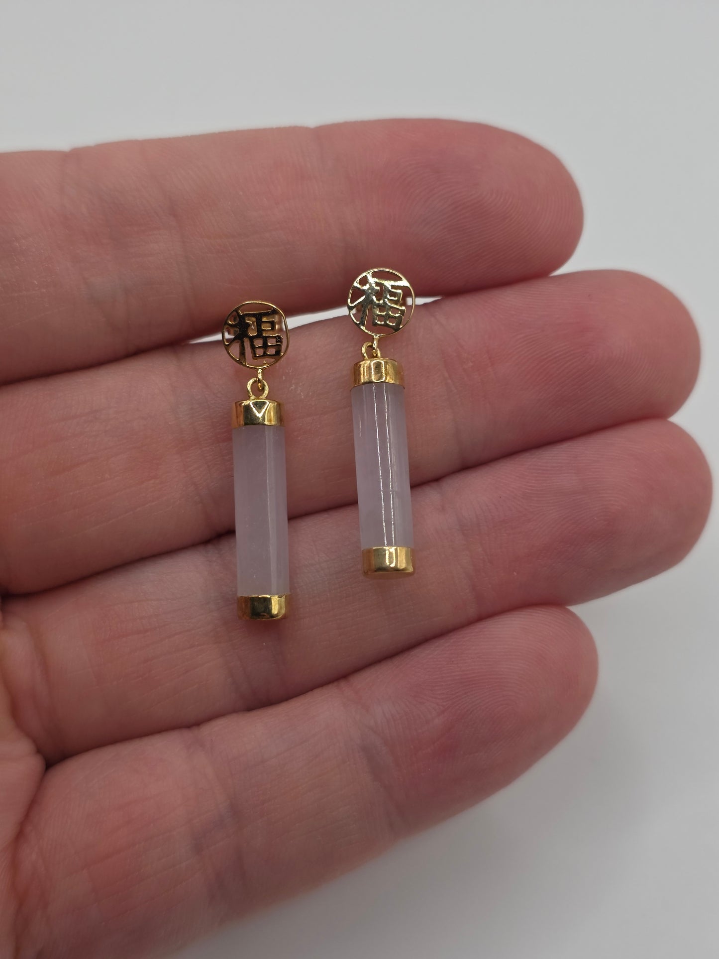 14ct gold jade earrings