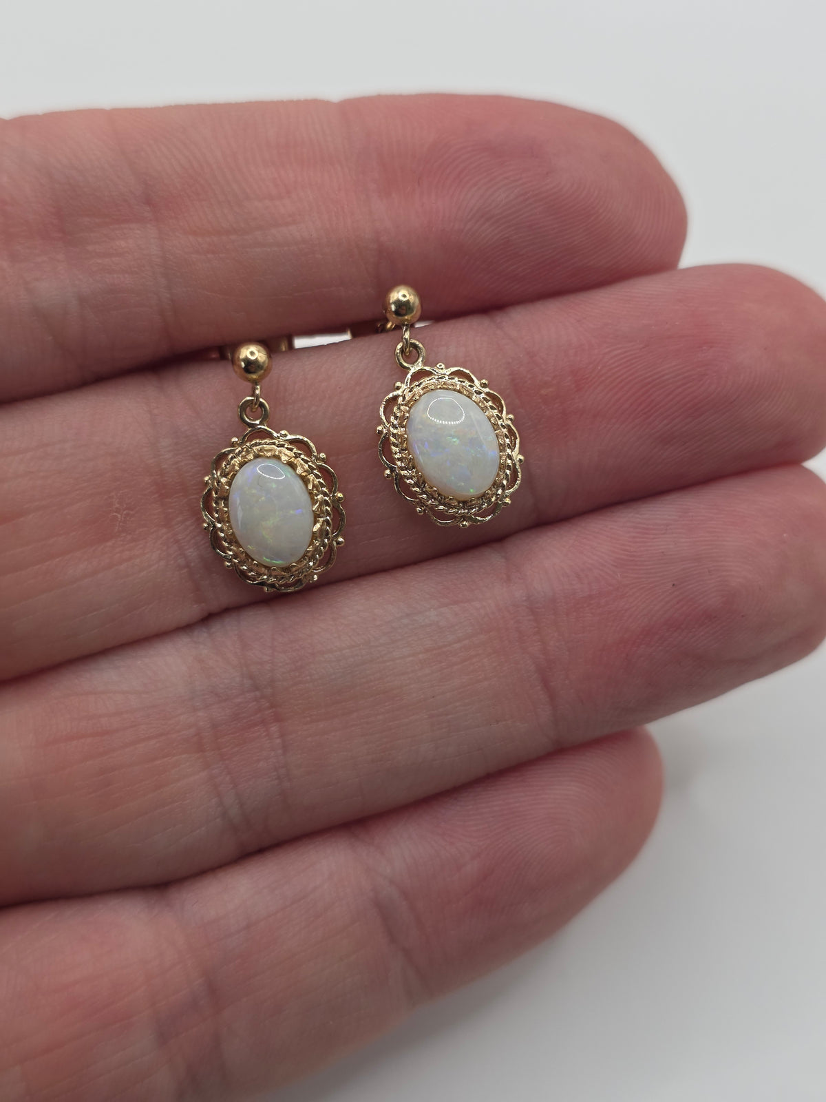 9ct gold opal earrings