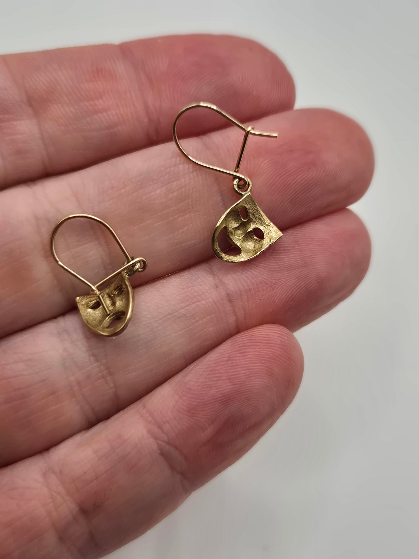 9ct gold comedy mask earrings