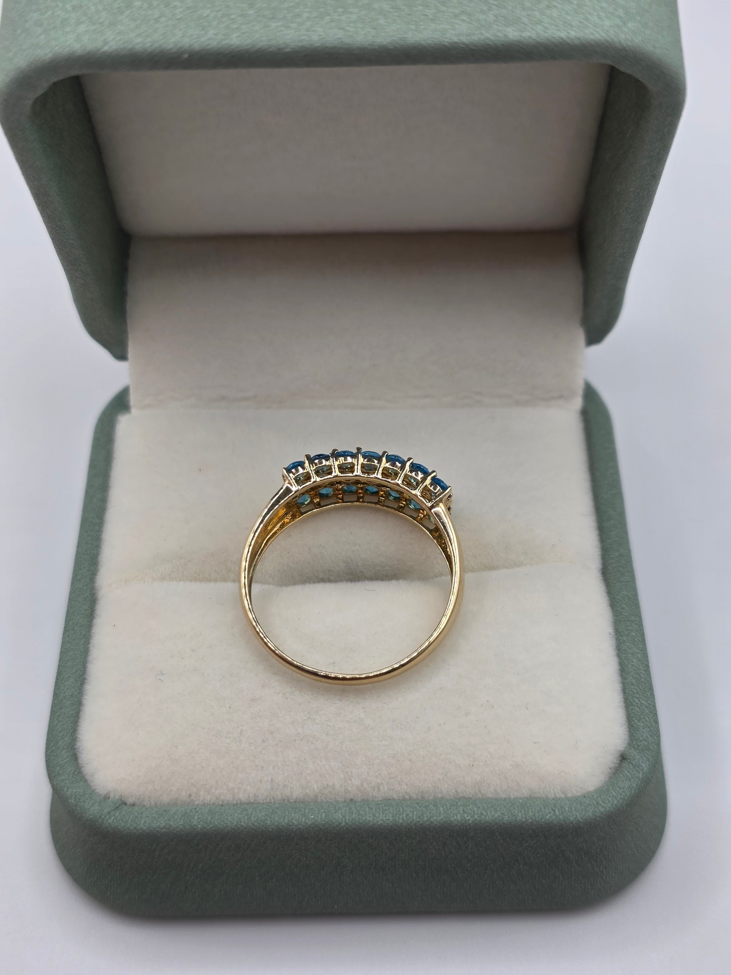 9ct gold blue zircon ring