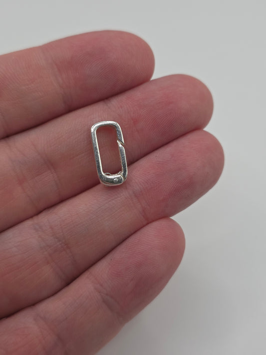 Silver oval spring gate clasp