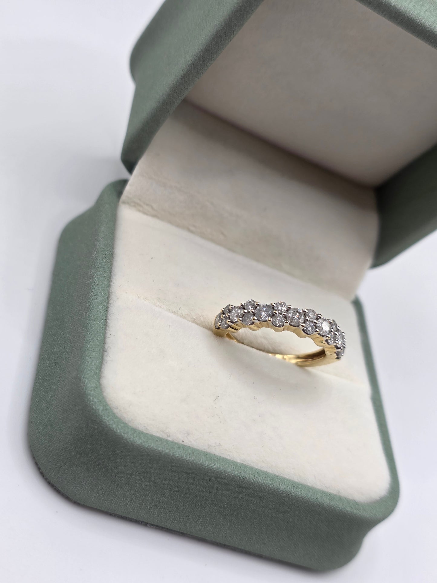 9ct gold diamond half eternity ring