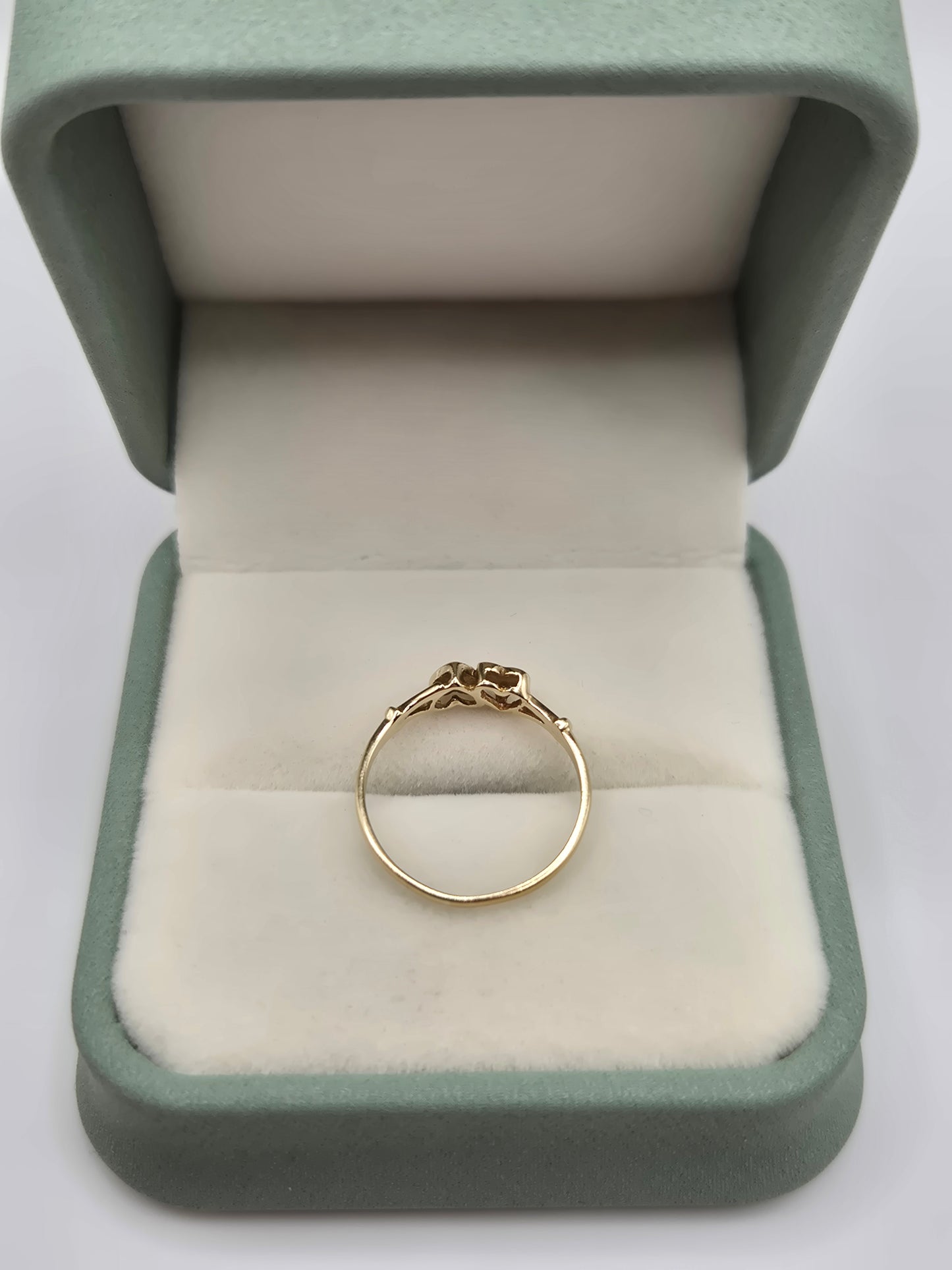 9ct gold double heart ring