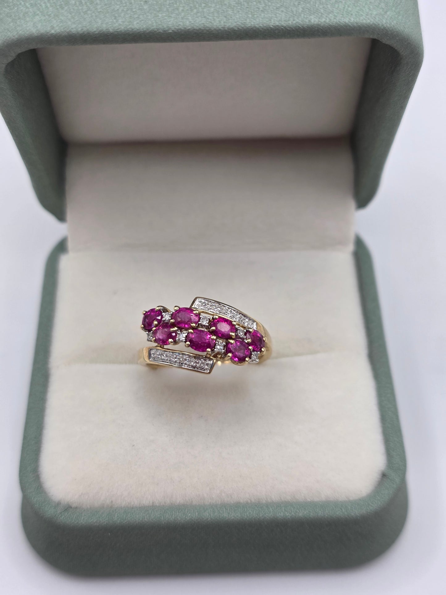 9ct gold ruby and diamond ring