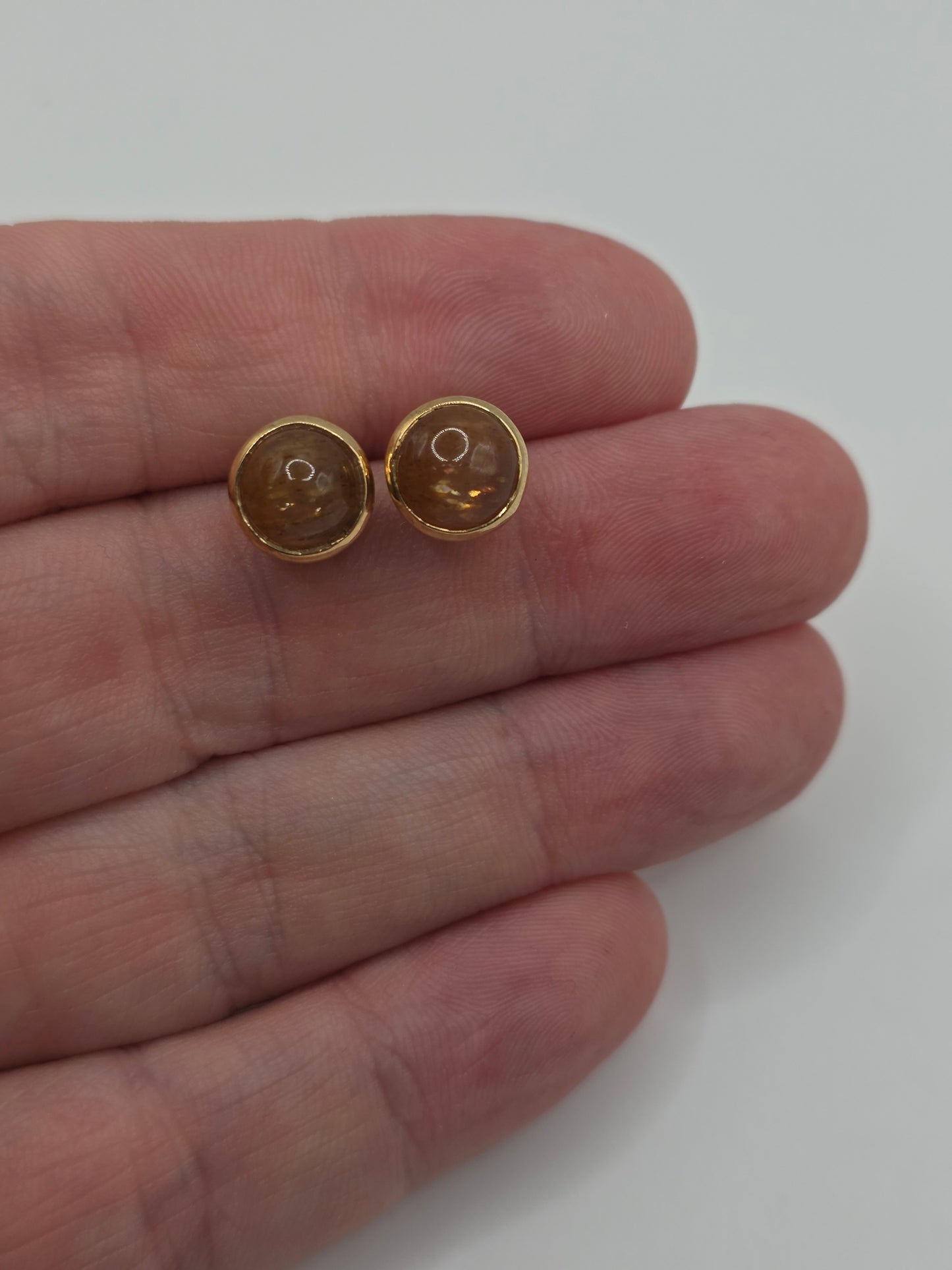 9ct gold star sunstone earrings