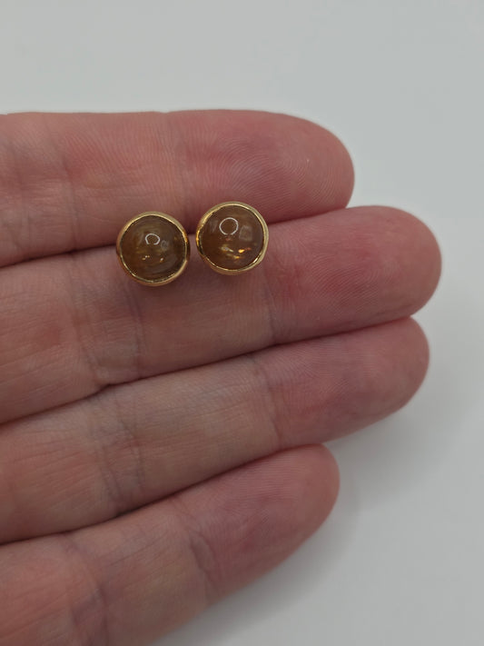 9ct gold star sunstone earrings