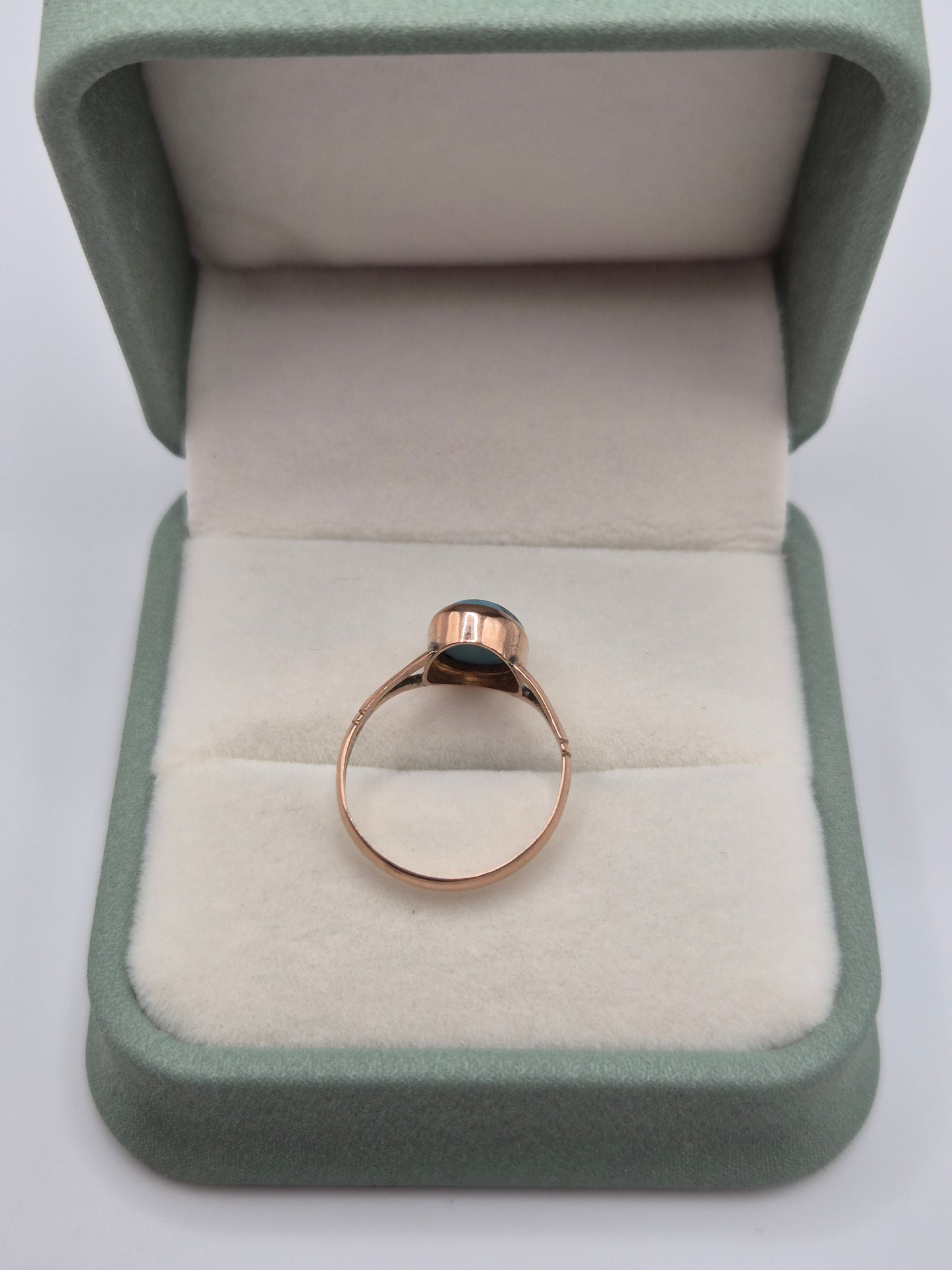 9ct rose gold turquoise ring