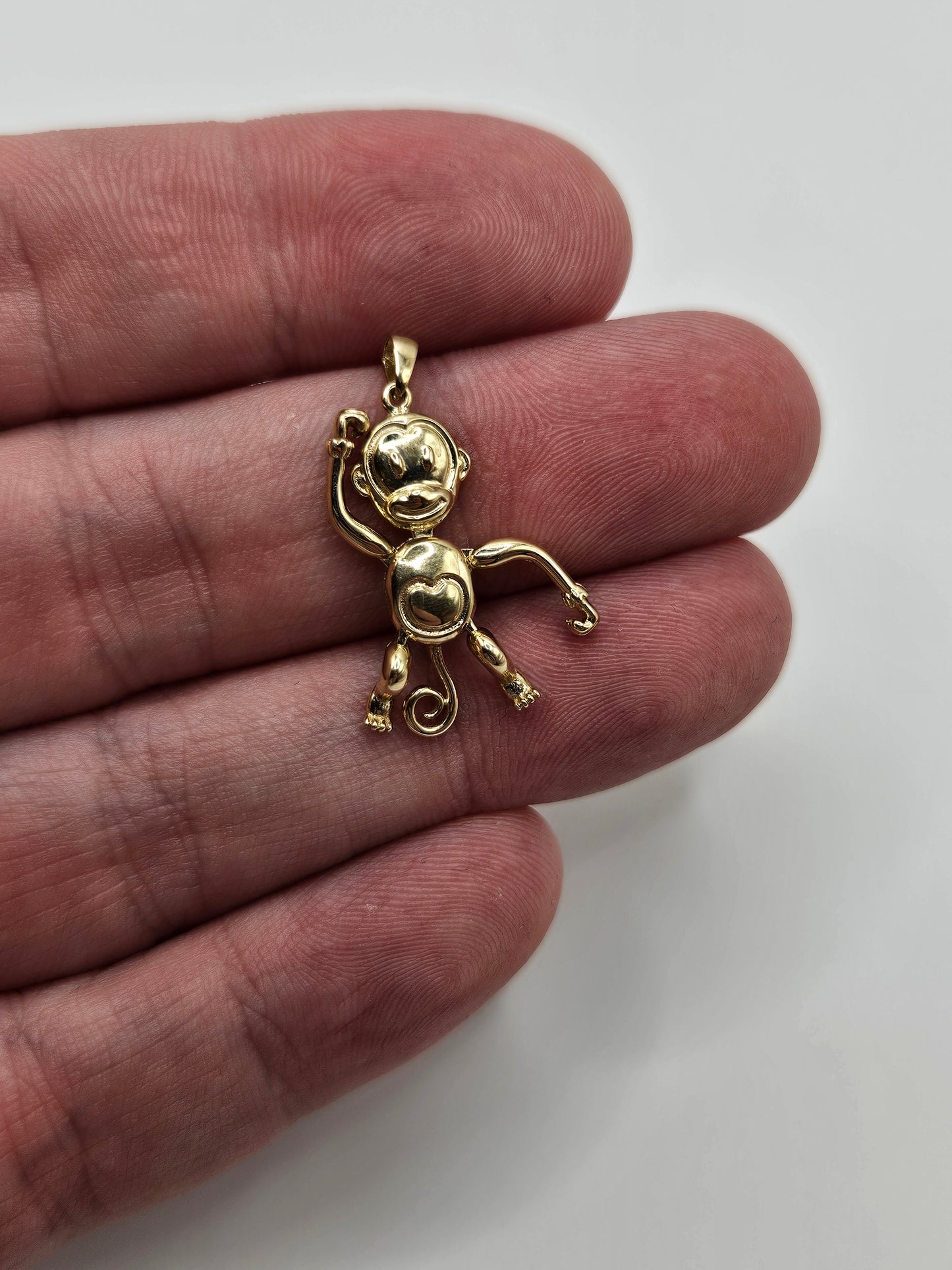 9ct gold monkey pendant