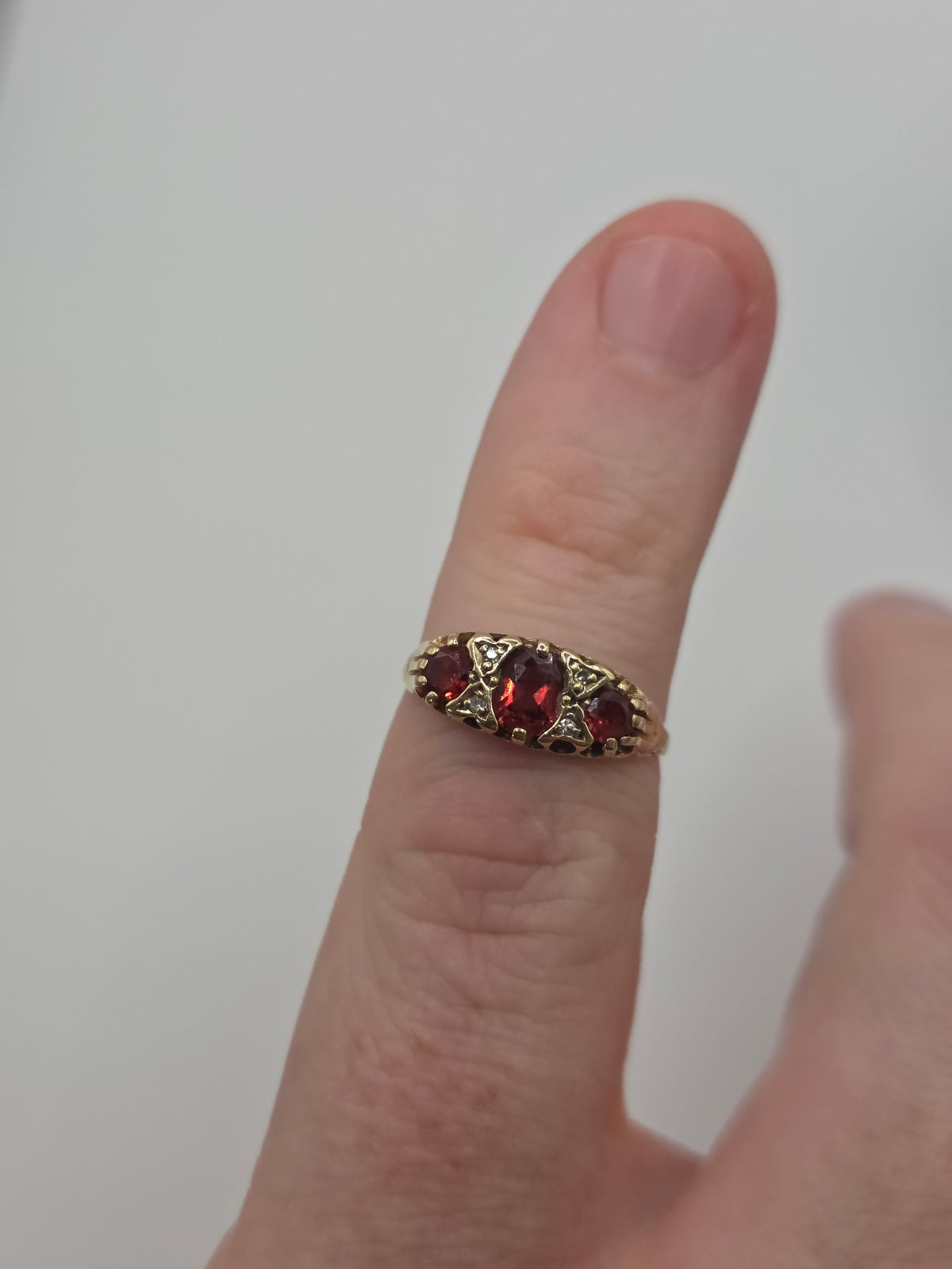 9ct gold tourmaline and diamond ring