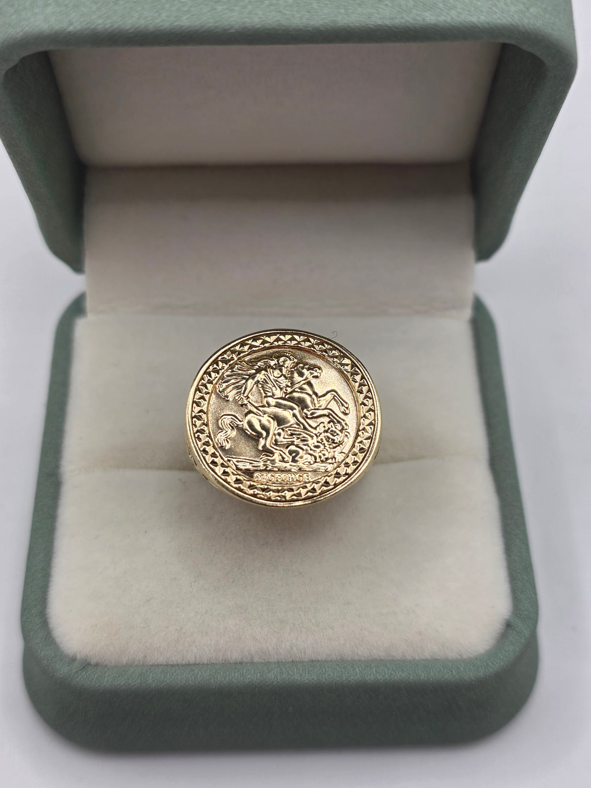 9ct gold st George ring