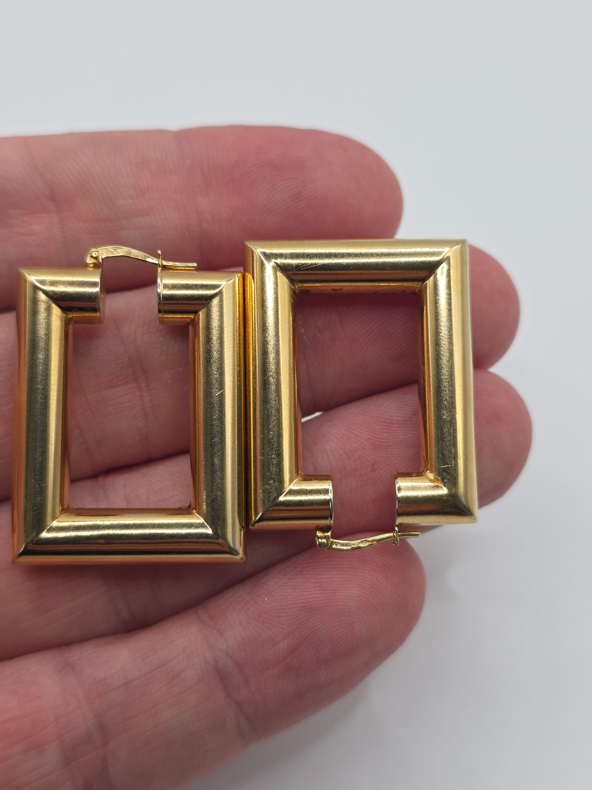 Heavy 9ct gold creole earrings