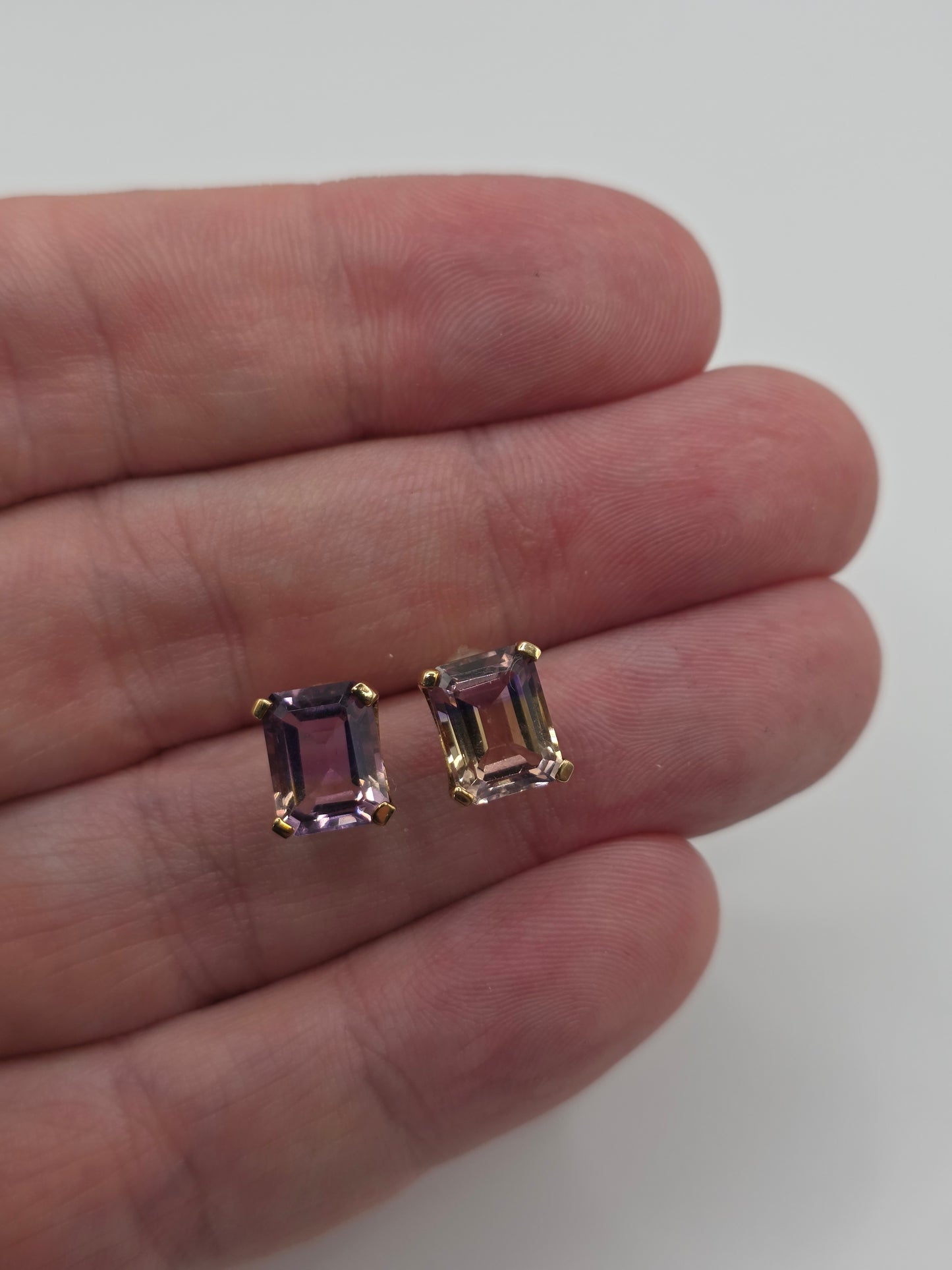 9ct gold ametrine earrings