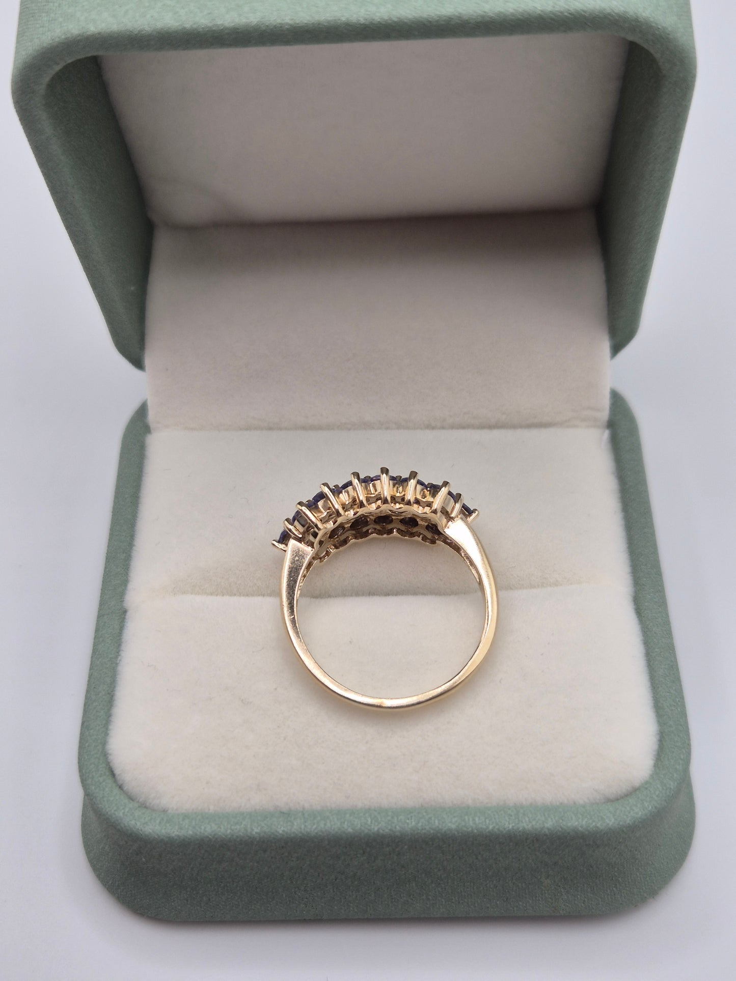 9ct gold tanzanite cluster ring