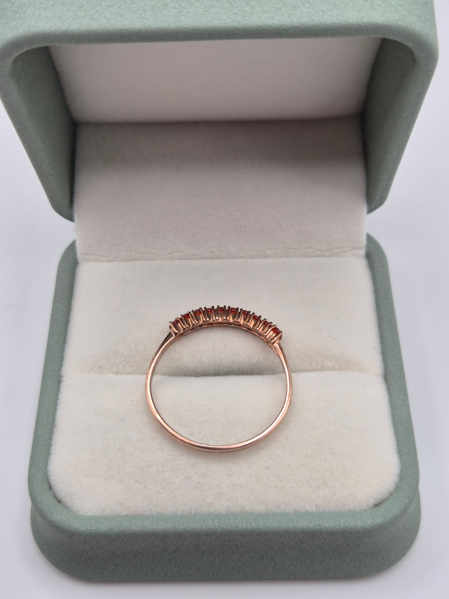 9ct rose gold orange sapphire ring
