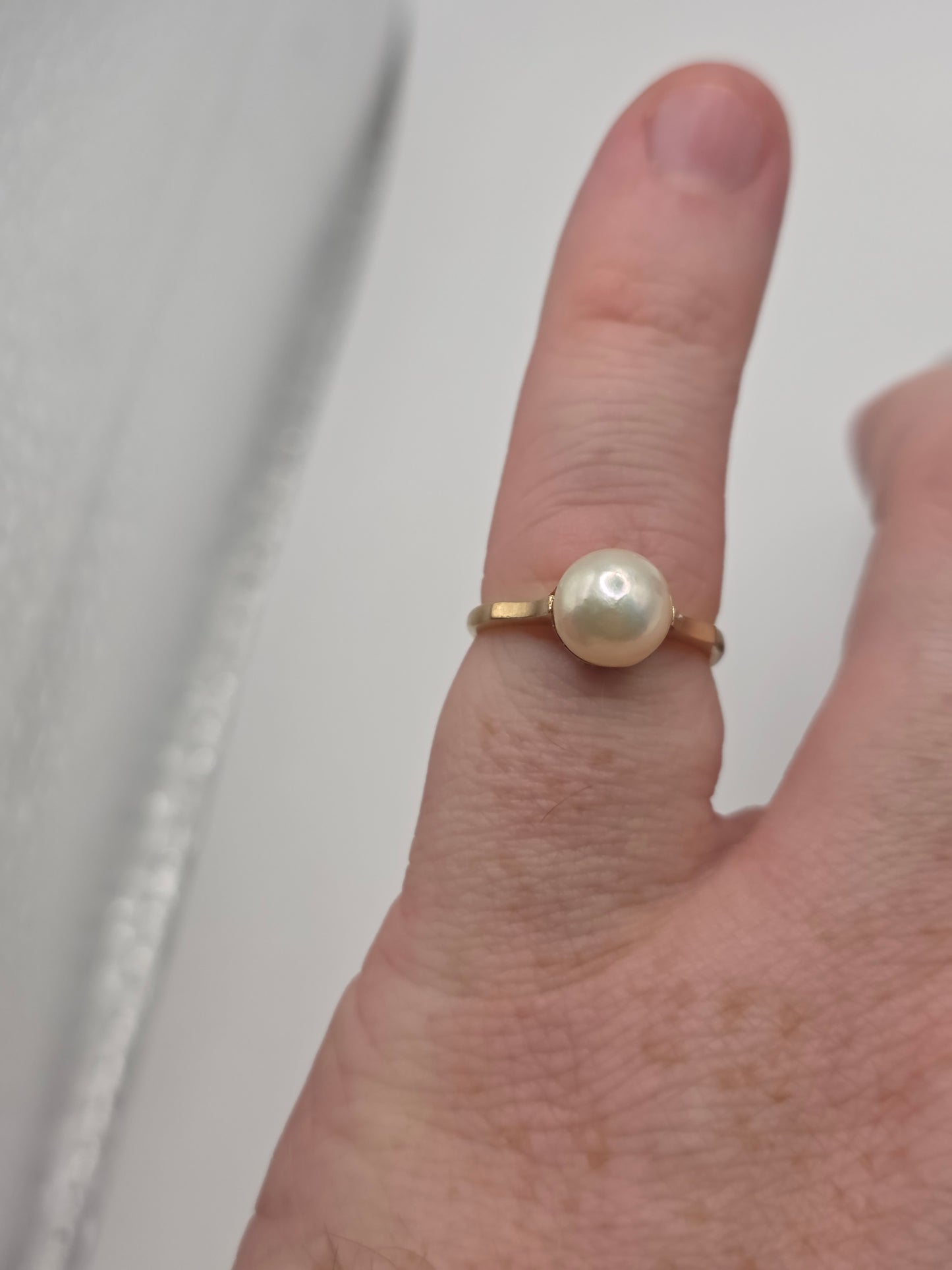 Vintage 9ct gold pearl ring