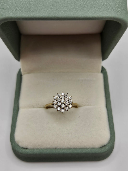 9ct gold cz ring