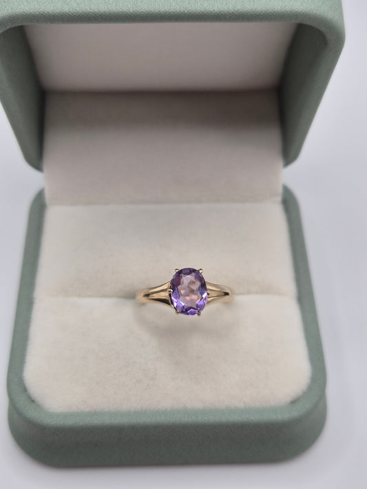 9ct gold amethyst ring